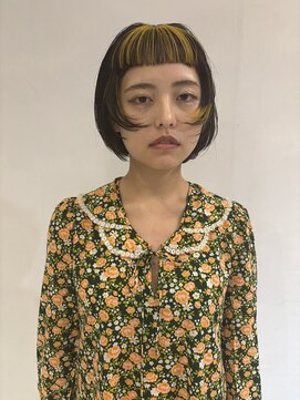 イル(ill) デザインカラー バングカラー イエロー ボブ オン眉 大須