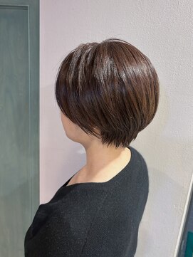 ヘアサロン ナノ(hair salon nano) 丸みショート/白髪ぼかし/ピンクブラウン/大人かわいい