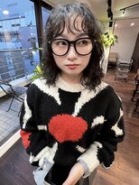 クペウイビ 心斎橋(cope'u yive)&nbsp;黒髪グレーベージュレイヤーロングアッシュカラー前髪パーマ
