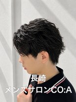 コア(CO:A)&nbsp;フェザーパーマ　メンズサロン　ショート　カット　韓国　長崎