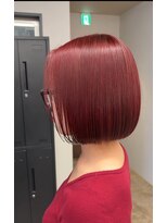 モコヘアーフロール(MOCO hair flor)&nbsp;ミニボブ×高発色ブリーチなしチェリーレッドボブ