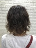 パールブラウン×ふわふわパーマ