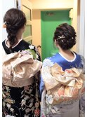 ヘアセット、振袖着付け