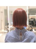 【RAYS金本】切りっぱなしボブ・コーラルピンクベージュ