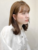 くびれヘアアプリコットオレンジ夏ヘアハイライトカラー