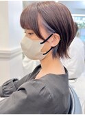イヤリングカラーボブインナーカラーくびれヘア