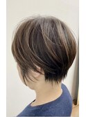 くびレイヤーグレーベージュニュアンスカラー白髪染め白髪ぼかし