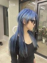 ヴァーディ オモテサンドウ(Vardy omotesando)&nbsp;ウルフ/ケアブリーチ/裾カラー/ブルー/ブルーシルバー/アッシュ