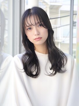 エムスラッシュ 新百合ヶ丘(M.SLASH) アッシュブラック/黒髪/くびれカール/レイヤーロング/新百合ヶ丘