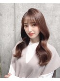韓国前髪顔周り×髪質改善ピンクベージュ