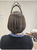 40代/50代60代/白髪ぼかしハイライト/ナチュラル内巻きボブ