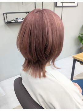 オーブヘアー トラスト 郡山2号店(AUBE HAIR trust) #ウルフカット、　#ブリーチ1回、　#ピンクベージュ