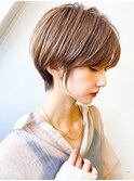 30代40代ブリーチ艶カラー大人可愛いカーキベージュブラウン