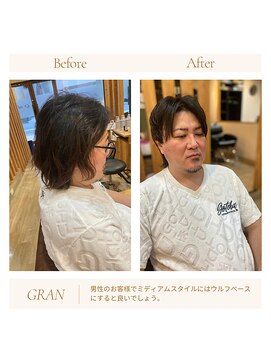 グランバイ アトリエドングリ(Grand × AtlierDonguri) お客様髪質改善データ1861(メンズウルフ)