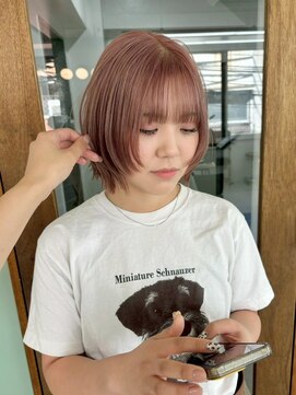 ヒビヲ(HIBIO) 切りっぱなしボブタッセルボブレイヤーボブダブルカラーブリーチ