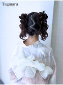 浴衣着付けヘアセット☆クラゲヘアアレンジ