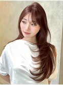 暗めカラー/韓国レイヤー/マロンベージュ/くすみベージュ/池袋