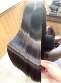 黒髪クラゲヘアー/オリーブグレー/小顔ココアベージュ