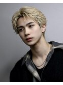アップバングフェザー ハイトーン 鹿児島メンズ