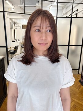 ジリ(JILI) ミディアムレイヤー×透明感ブラウン ▽福永