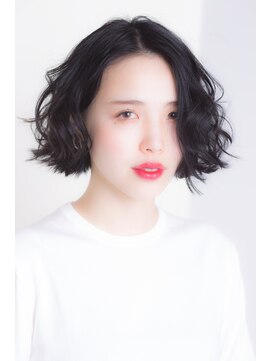 ジャン クロード ビギン 表参道店(JEAN CLAUDE BIGUINE) 切りっぱなし ウェーブボブ 暗髪 ブルージュ20代30代40代