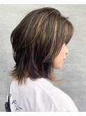 ハイライトとウルフヘア