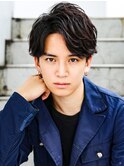 七三オールバック  ビジネス かき上げヘア  パーマ