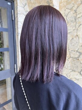 アトリエ エス atelier es HAIRDESIGN ラベンダーピンク/切りっぱなしボブ/ロブ/伸ばしかけ/透明感