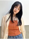 暗髪×切りっぱなしバング