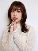 〈aivee〉セミディレイヤー×外はねカール×くすみブラウン