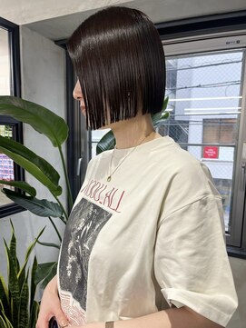 ニコ トウキョウ ヨコハマ(nico) ミニボブ/切りっぱなし/ボブ/縮毛矯正/タッセルボブ