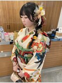 成人式ヘアアレンジ編みおろし〇
