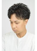ショートセンターパートフェザーパーマニュアンスパーマn