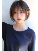 アシンメトリーハッシュボブマレットヘアバタフライカット艶髪