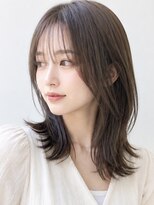 ムーン 仙台一番町店(OON)&nbsp;オリーブベージュ/艶カラー/髪質改善/ミディアムレイヤー/仙台