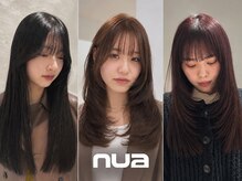 nua渋谷/韓国レイヤーカット/韓国ヘア/レイヤーボブ/ブリーチなしダブルカラーの雰囲気(骨格補正で小顔魅せ◎似合わせレイヤーカットで簡単スタイリング)