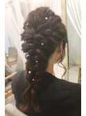 チャコールグレー アースカラー／銀座／ヘアセット／結婚式