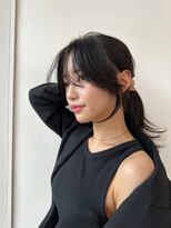 黒髪でも動きのあるロングレイヤー《#韓国風#小顔#前髪長め》