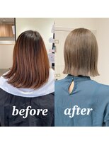 パプスドコワフュール 甲子園口店(Pap's de coiffeur)&nbsp;切りっぱなしグレージュカラー