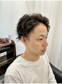 マッシュパーマ/ウルフ/アッシュブラック/カルマパーマ