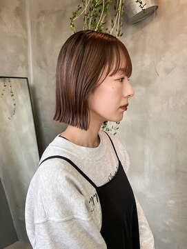 テトヘアー(teto hair) 切りっぱなしボブベージュカラー