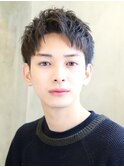 ツーブロック刈り上げビジネス短髪感黒髪アップバング