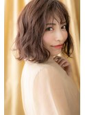 くすみベージュアッシュ小顔外ハネミディアムY戸田公園30代40代