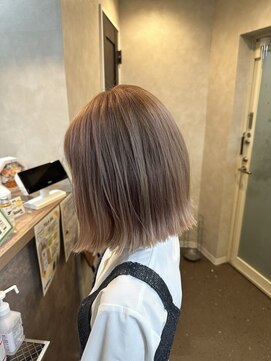 テーラヘアー つくば研究学園店(TELA HAIR) ほんのりピンクベージュハネボブ『TELA HAIR つくば研究学園』