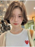 ∞韓国風Cカールボブ　タンバルモリ明るめ透明感サンドベージュ
