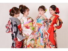 【お祝いの日のヘアセット+振袖着付￥10300】 ※早朝料金別途あり