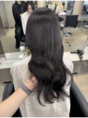 韓国 くびれロング レイヤー ワンホンヘア 小顔前髪