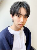 ショートセンターパートツーブロックナチュラルパーマ(清水)
