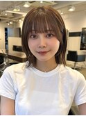 シースルミニマルボブショート顔まわり外ハネ切りっぱなしボブ