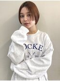 前髪長め　ショートボブ　ショートヘア　マッシュボブ